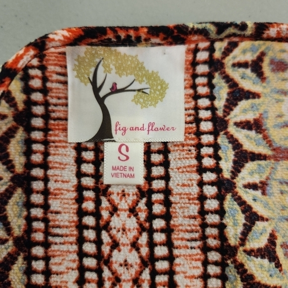 ANTHROPOLOGIE Fig and Flower Boho Tunic Top, sz S - Picture 5 of 9